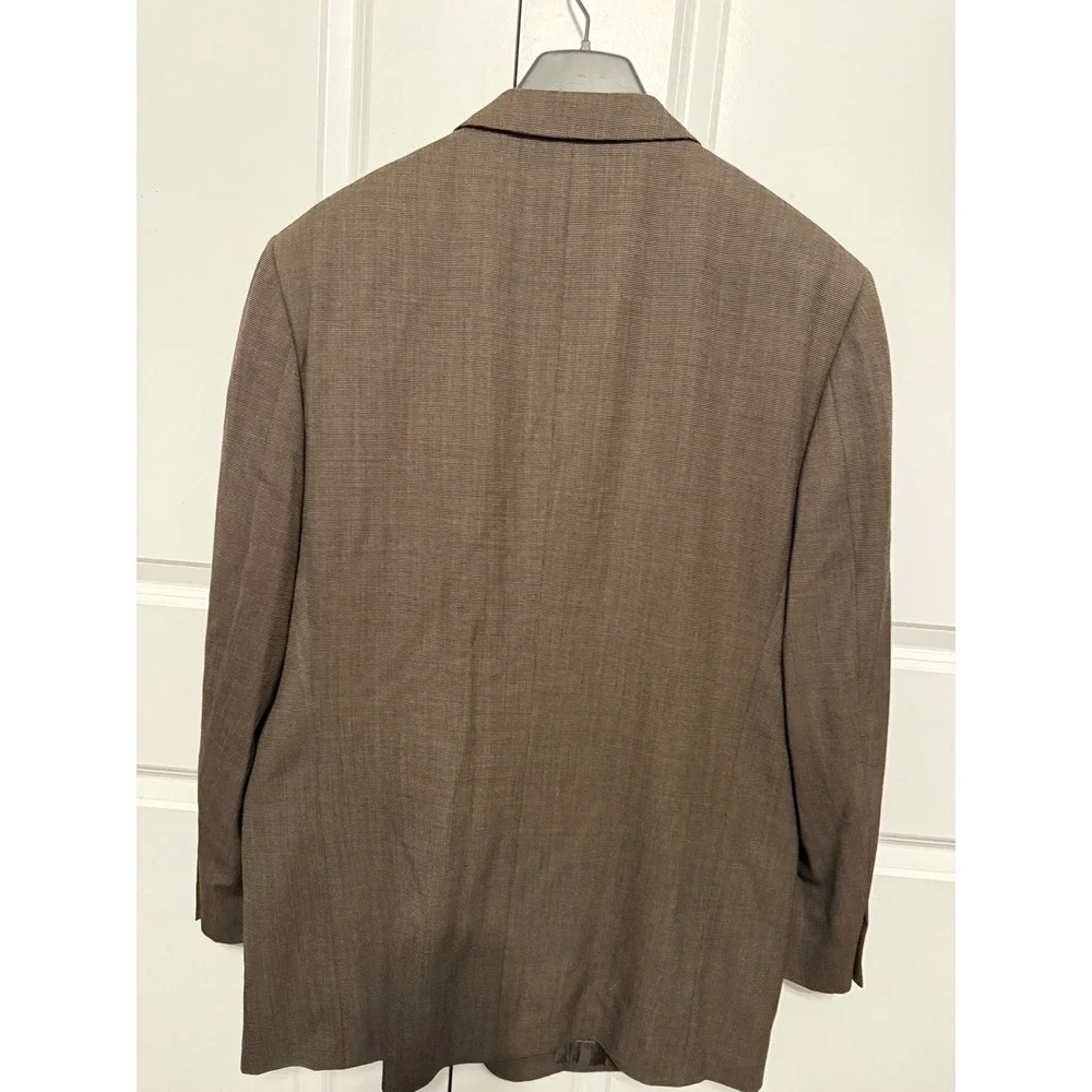Jeffrey Banks Couture Men's Brown 100% Pure Wool Blazer Sport Coat‎ 46L